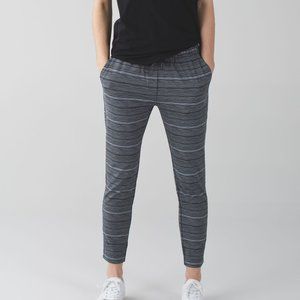 Lululemon jet crop slim gray striped pants